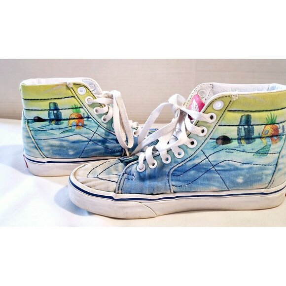Vans Off The Wall SpongeBob SquarePants High-Top Sneakers Tie-Dye Canvas Multi-C - Picture 7 of 14